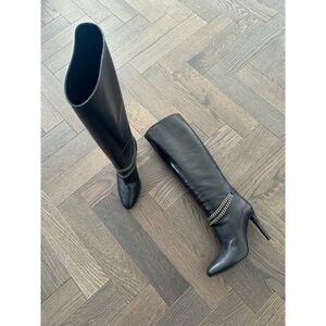 Women's Saint Laurent Black Leather Boots Size 37.5